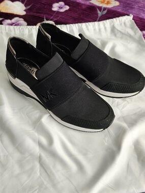 Michael Kors Black Slip-On Sneakers with White Sole